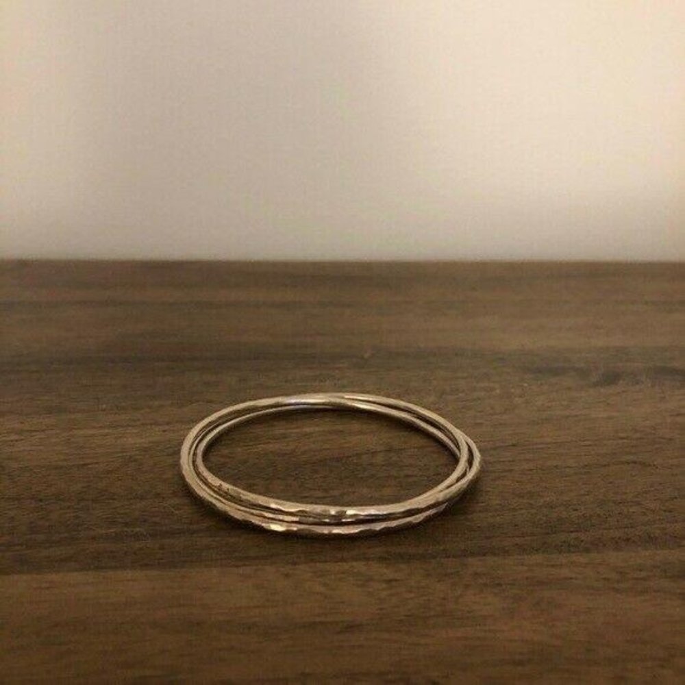 James Avery Silver Triple Linked Hammered Bracelet